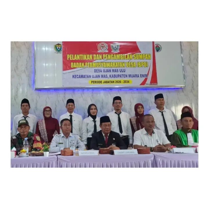 Perkuat Sinergi dan Pengawasan Desa, Camat Ujan Mas Lantik Anggota BPD Ujan Mas Ulu Periode 2026–2034