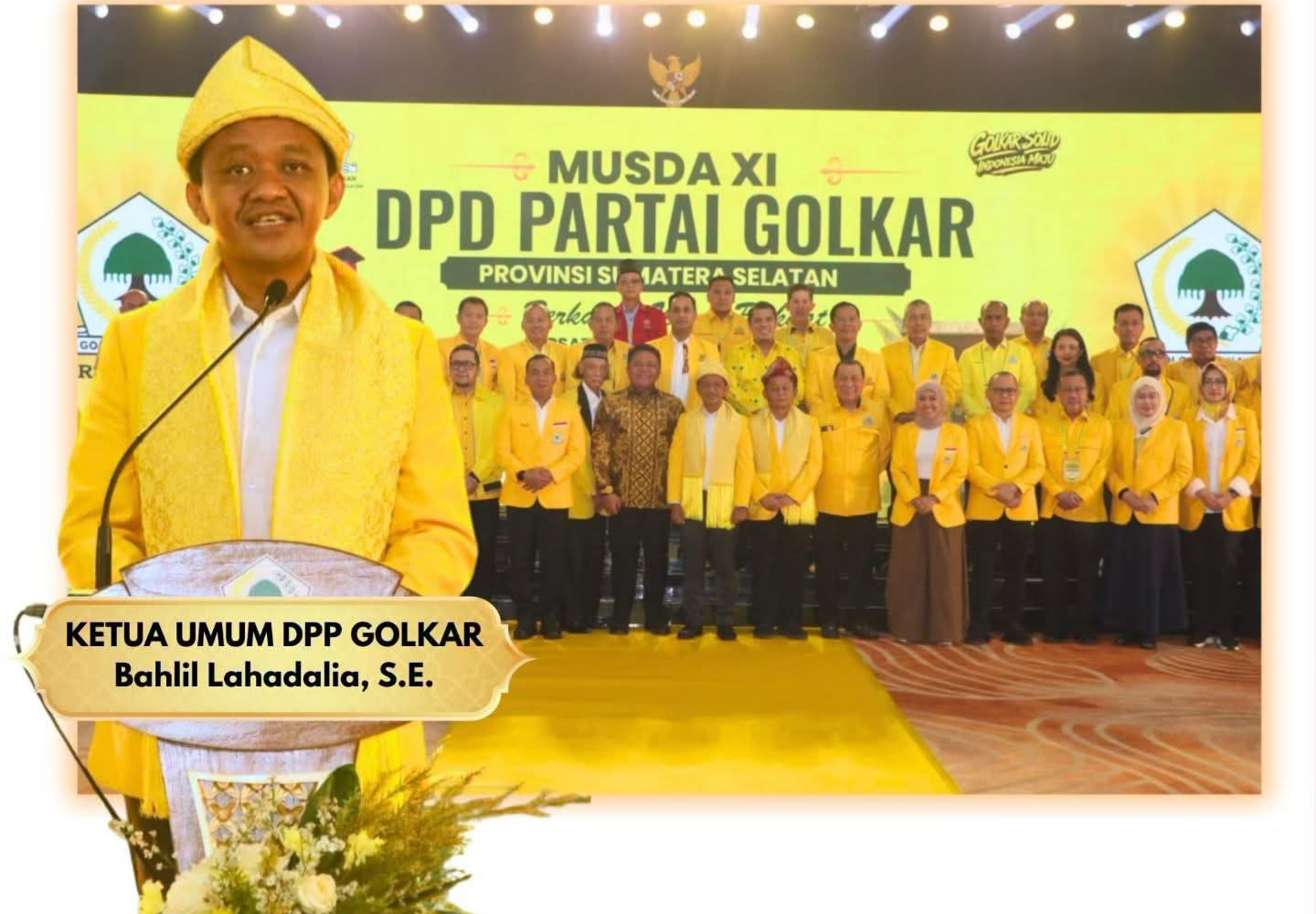 ketua umum Partai Golkar resmi membuka musyawarah daerah (Musda) XI di Sumatera Selatan