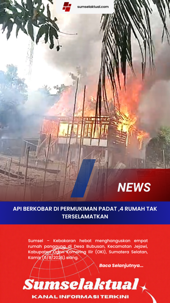 Api Berkobar di permukiman Padat ,4 rumah tak terselamatkan